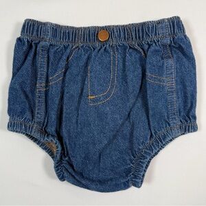 WRANGLER Baby 90s VINTAGE Y2K Denim Western Style Bloomers Diaper Cover 18M